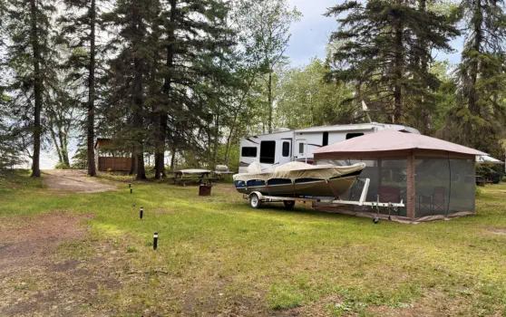 Dore Lake Michel Point Campground Amazing Fishing and Camping